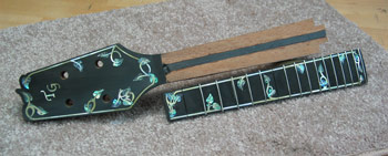 Photo of the neck and fingerboard before joining